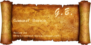 Gamauf Bence névjegykártya